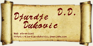 Đurđe Duković vizit kartica